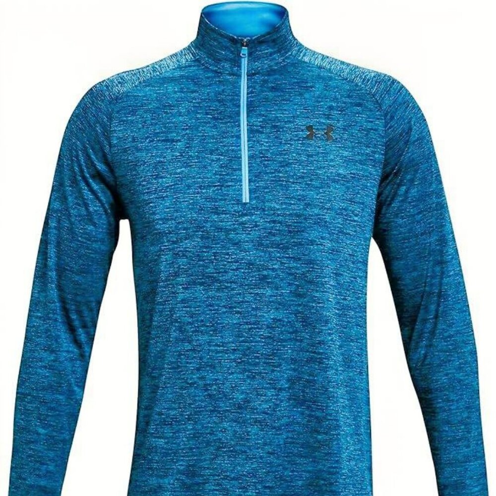 Under Armour Tech 2.0 Half Zip Pullover Men's Medium Petrol Blue Golf Running